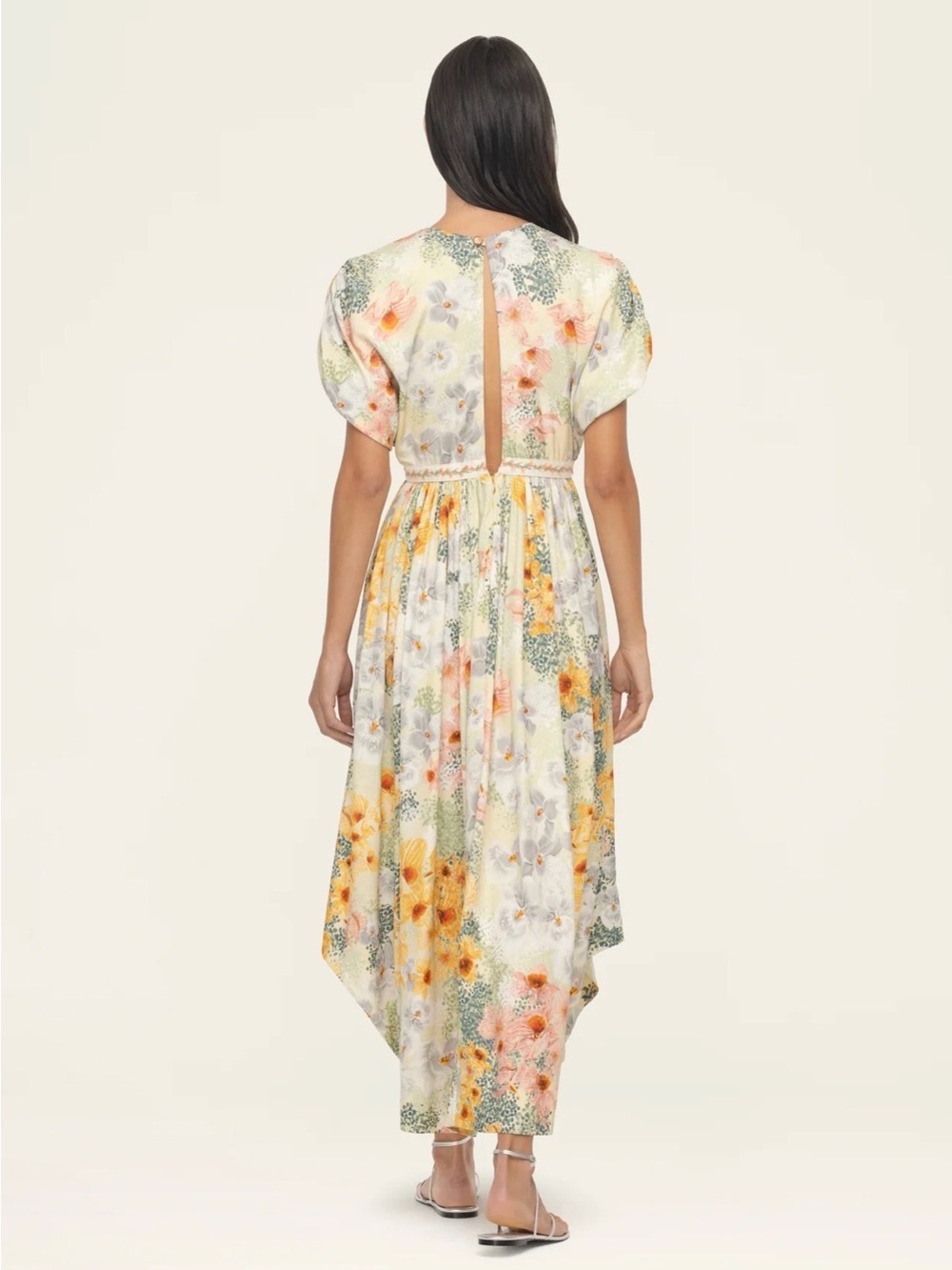 New Agua by Agua Bendita Aire Florecer Embroidered Maxi Dress - Yellow Floral. S - Picture 5 of 13
